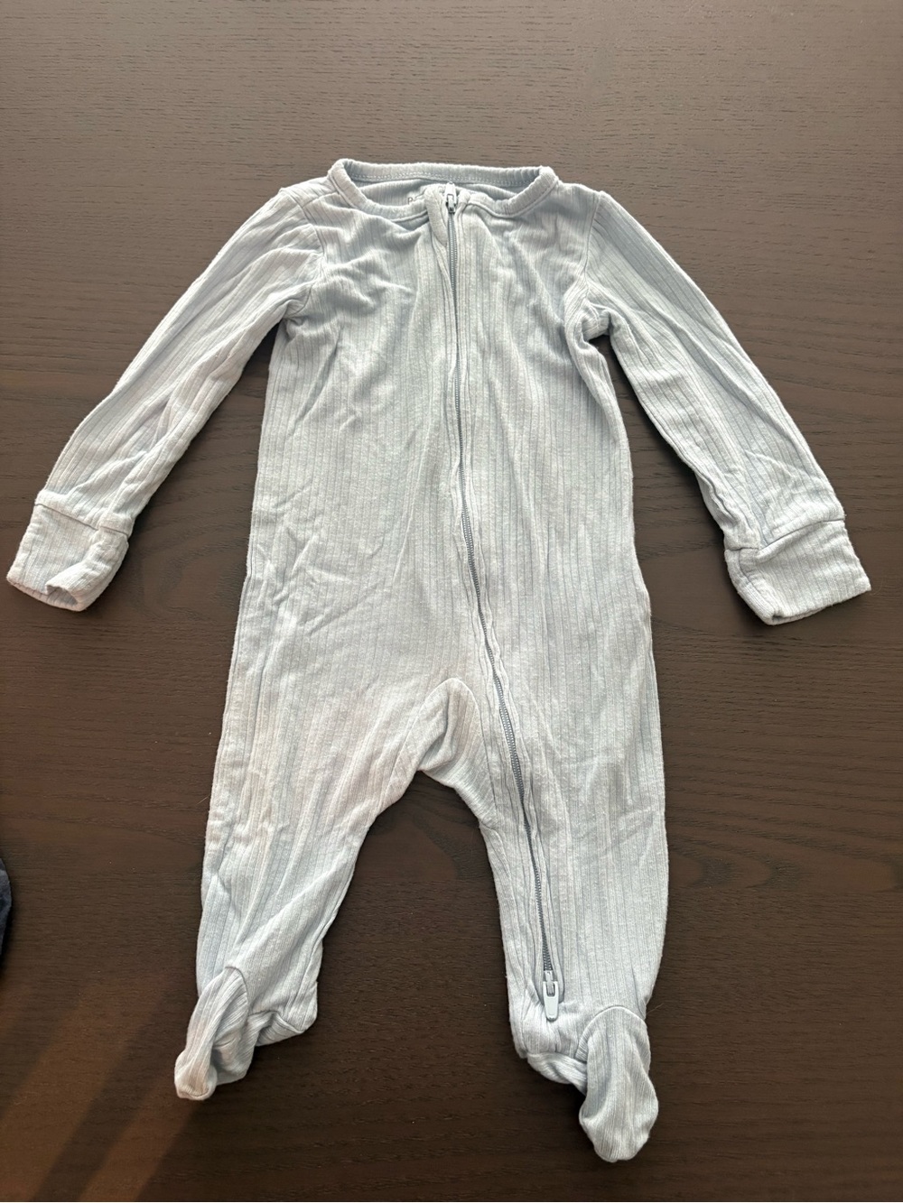 Carters PurelySoft Light Blue Ribbed Zip-Front Baby One-Piece